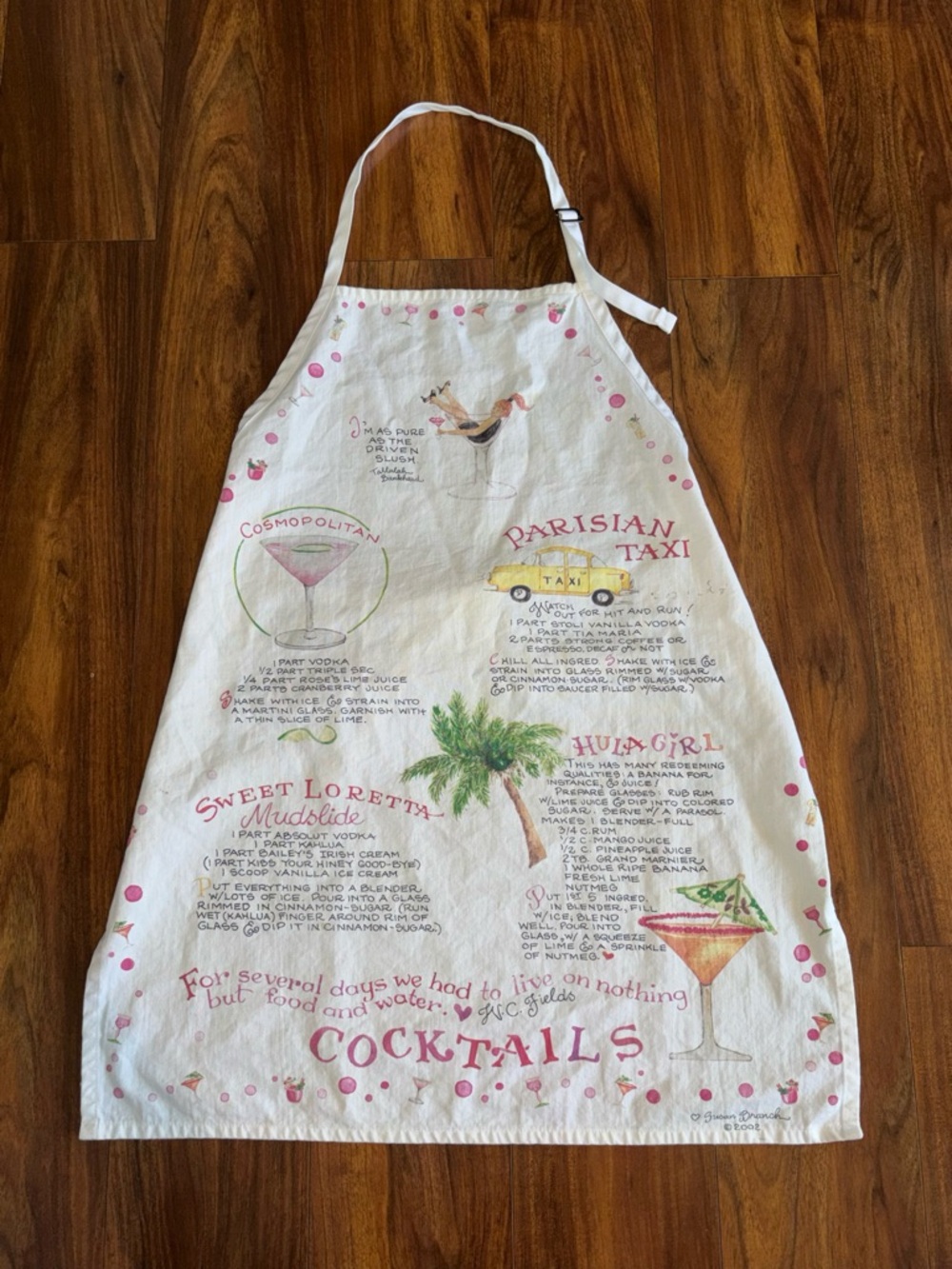 Vintage Susan Branch - Cocktails Printed Cotton Apron - Picture 6 of 6